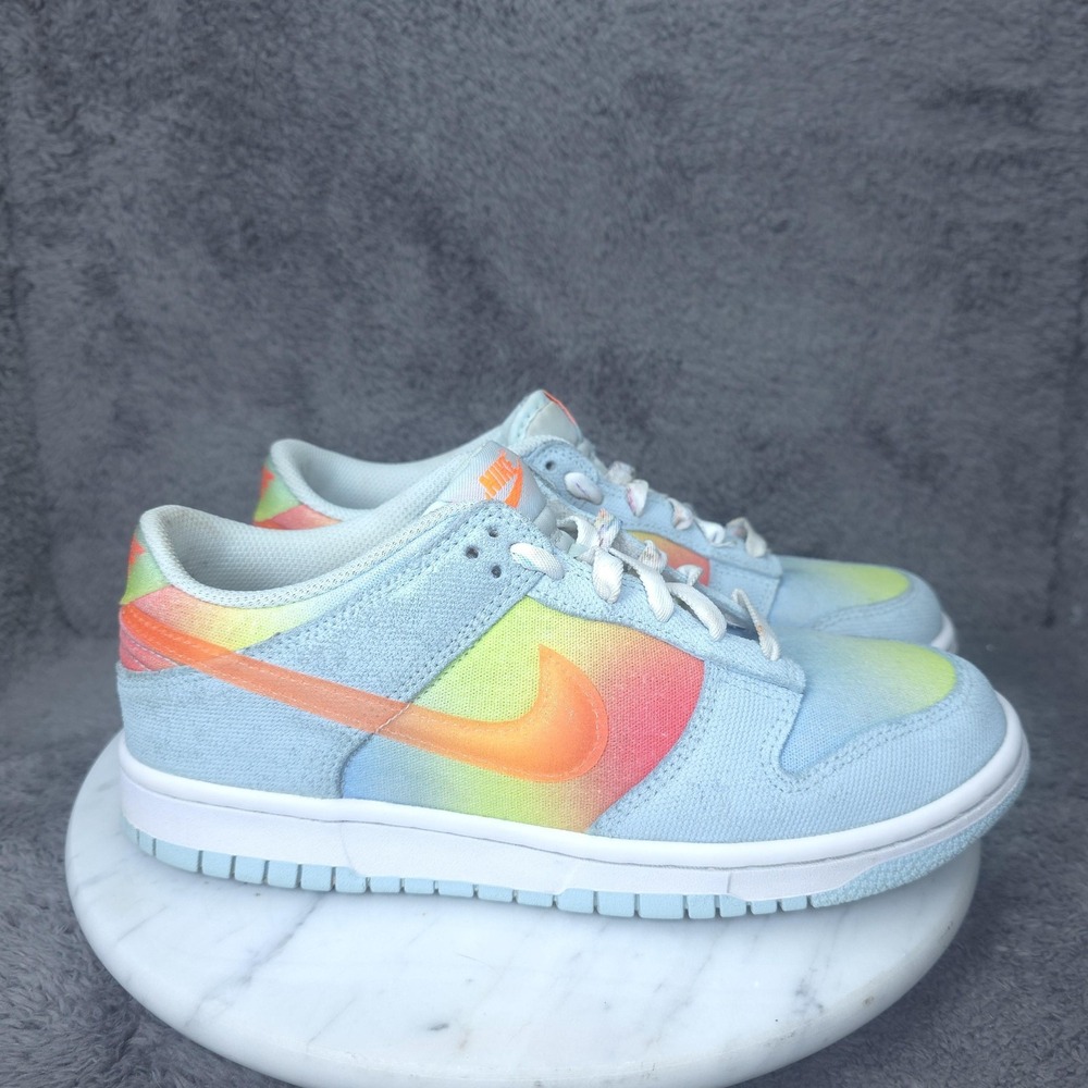 Nike Dunk Low Shoes Youth Size 6.5Y Blue Gradient Multicolor Sneakers Low Top